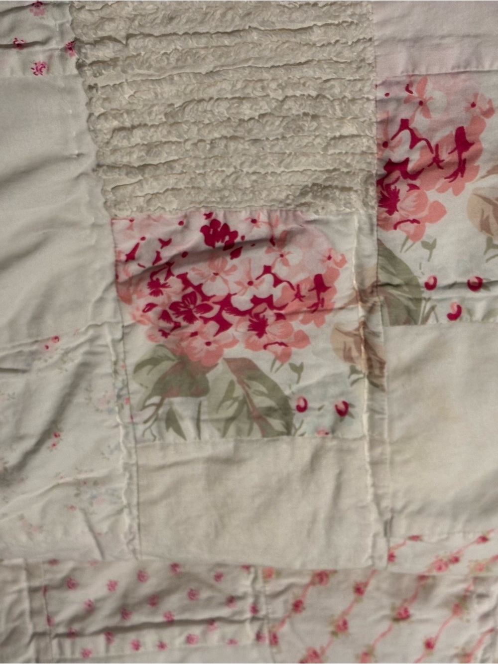Simply Shabby Chic Pink Floral Patchwork Quilt